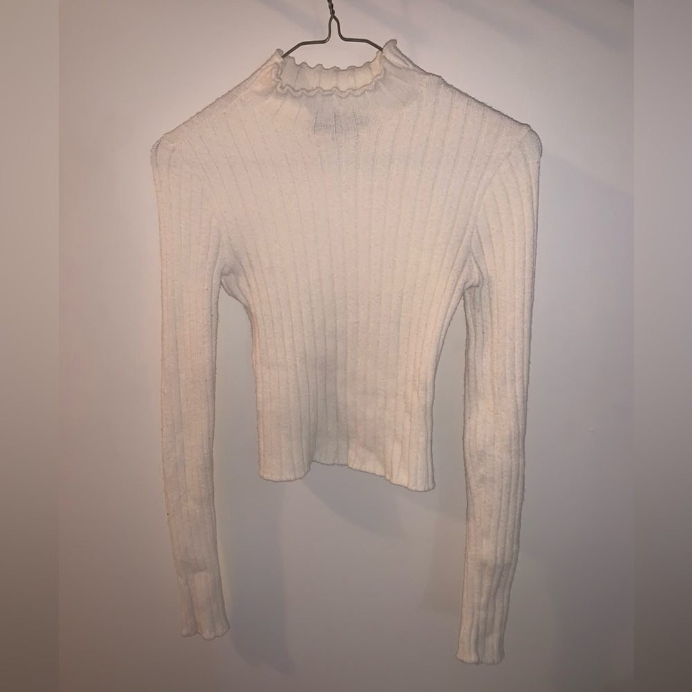 PrettyLittleThing ribbed cream colored turtleneck